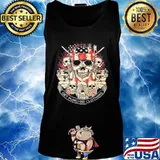 Skulls gun get punched clothing american flag independence day s Tank top