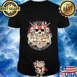 Skulls gun get punched clothing american flag independence day shirt