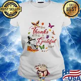Snoopy and butterflies give thanks with a grateful heart s Ladies tee