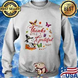 Snoopy and butterflies give thanks with a grateful heart s Sweater