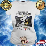 Snoopy and woodstock this is how i social distance bon jovi s Ladies tee