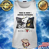 Snoopy and woodstock this is how i social distance bon jovi s Tank top