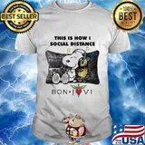 Snoopy and woodstock this is how i social distance bon jovi shirt