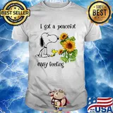 Snoopy i got a peaceful easy feeling sunflowers shirt