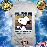 Snoopy i hate morning people and mornings and people vintage retro white shirt