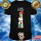 Snoopy i love reading heart shirt