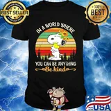 Snoopy in a world where you can be anything be kind vintage retro sunflower shirt
