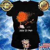 Snoopy wake me up 2020 is over maple leaves tree s Ladies tee
