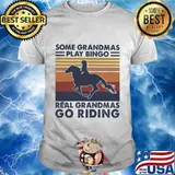 Some grandmas play bingo real grandmas go riding vintage retro shirt
