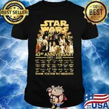 Star wars 43rd anniversary 1977 2020 thank you for the memories signatures shirt