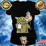Star wars baby yoda bb8 and wampa s Ladies tee