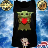 Star wars baby yoda hug heart s Tank top