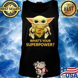 Star wars baby yoda hug superman ups what's your superpower s Tank top