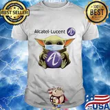 Star wars baby yoda mask hug alcatel lucent shirt