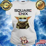 Star wars baby yoda mask hug square enix s Ladies tee