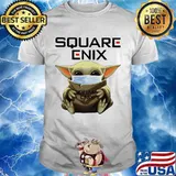 Star wars baby yoda mask hug square enix shirt