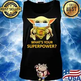 Star wars baby yoda mask hug superman ups what's your superpower s Tank top