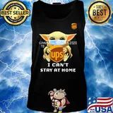 Star wars baby yoda mask hug usp i can't stay at home logo s Tank top