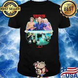 Stranger things movie characters water reflection shirt