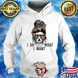 Sugar skull girl i do what i want american flag independence day s Hoodie
