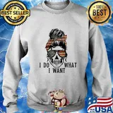 Sugar skull girl i do what i want american flag independence day s Sweater