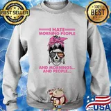Sugar skull girl i hate morning people and mornings and people s Sweater