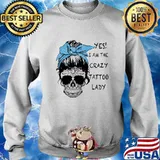 Sugar skull girl yes i am the crazy tattoo lady s Sweater