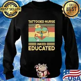 Tattooed nurse inked educated heart vintage retro s Sweater