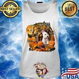 Terrier Puppy Witch Pumpkin Witch Halloween s Tank top