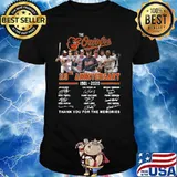 The baltimore orioles 119th anniversary 1901 2020 thank you for the memories signatures shirt