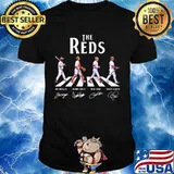 The cincinnati reds baseball crossing the line signatures shirt