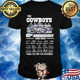 The dallas cowboys 60th anniversary 1960 2020 thank you for the memories signatures shirt