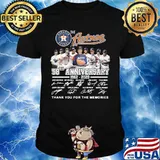 The houston astros 58th anniversary 1962 2020 thank you for the memories signatures shirt