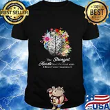 The strongest hearts have the most scars brain cancer awareness flowers shirt