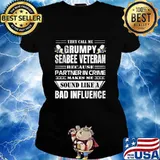 They call me grumpy seabee veteran because partner in crime makes me sound like a bad influence s Ladies tee