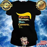 Trump person woman man camera tv vintage s Ladies tee