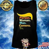 Trump person woman man camera tv vintage s Tank top