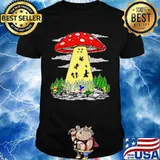 Ufo mushroom disney cartoon characters shirt