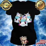 Unicorn wear mask washing hand s Ladies tee