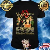 V for vendetta 15th anniversary 2005 2020 thank you for the memories signatures shirt