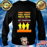 Veteran three things you don't mess with my family my freedom my country s Sweater