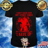Vikings i don't know how my story ends but it will never say i gave up black shirt