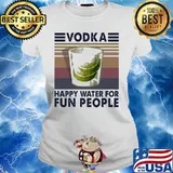 Vodka happy water for fun people Vintage retro s Ladies tee