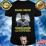 Wakanda forever black panther chadwick Boseman 1977 2020 thank you for the memories rip signature shirt