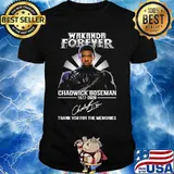 Wakanda forever black panther rip chadwick Boseman rest in peace 1977 2020 thank you for the memories signature light shirt