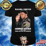 Wakanda forever rip chadwick Boseman 1977 2020 thank you for the memories signature shirt