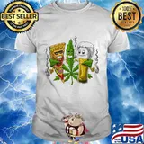 Weed pizza and beer smoking shirt