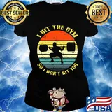 Weightlifting i hit the gym so i won't hit you vintage retro s Ladies tee