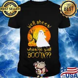 WELL SHEET WHAT'RE Y'ALL BOO IN GHOST PUMPKIN SUNSET HALLOWEEN SHIRT