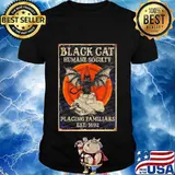 Witch Black cat humane society placing familiars est.1692 sunset shirt